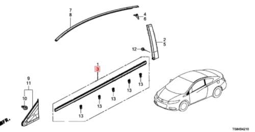 Genuine Honda 72450-Ts8-A01 Door Molding Assembly #TOP16