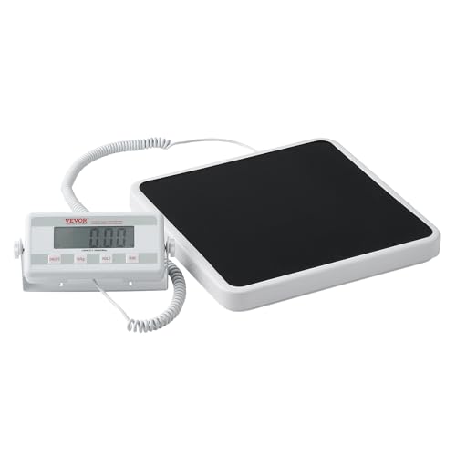 VEVOR Báscula Médica Portátil Digital Profesional para Pesar, con Alfombrilla Antideslizante, 2 Unidades(kg/lb), Función de Retención y Tara, Carga 250 kg, para Hogar, Hospital, 328 x 317 x 44 mm