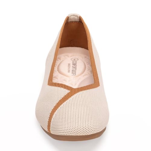 Image of Frank Mully Women Square Toe Flat Shoes Comfortable Knitted Flats