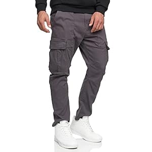 Indicode Herren Walsh Cargohose aus Baumwolle mit 6 Taschen | Freizeithose für Männer