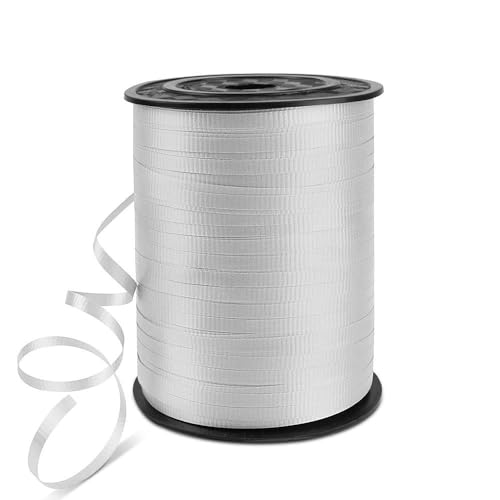 HimBen 500 Yards Curling Ribbon for Gift Wrapping, 3/16" Balloon String for Christmas Valentine Birthday Wedding Party Festival Decoration, Crafts, Flower Bouquet(Crimped Silver)