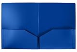 LUXPaper 9.5' x 11.75' Heavy Duty Poly Folders | Two Pocket | Par Blue | 0.23 MM | 250 Qty
