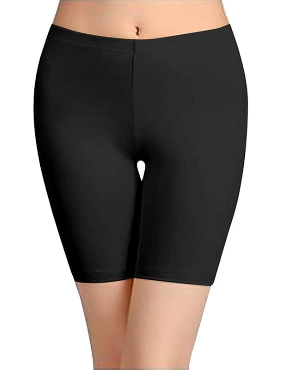 Image of TRENDMALLS Women's High Coverage Super Combed Cotton Elastane Stretch Mid Waist Shorties with Concealed Waistband Cycling Short