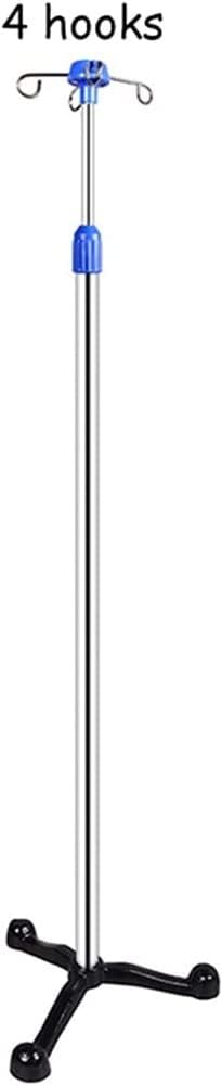 QSCVDEA Medical Fluid Administration Collection IV PolePortable Drip Bag Stand Intravenous Foldable Pole Stand with 4 Hooks for Clinic Home Care : Industrial & Scientific