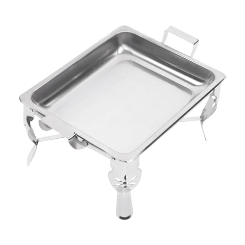 TFIANYNI Edelstahl Chafing Dish Buffet Set 40x27x25cm, 6L Rechteck Buffetwärmer Speisewärmer Mit Deckel, Nahrungsmittelpfannen Und Brennstoff Halter, Für Catering Parteien – Bild 7
