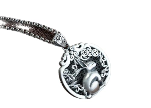 Collier lapin animaux gravure créative 3D pour femmes élégant