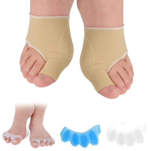 ZEKUN 2 piezas Hallux Valgus Correktur Hallux Valgus calcetines Schiene vendaje con almohadillas de silicona Bola almohadillada antepata en silicona suave para hombres y mu