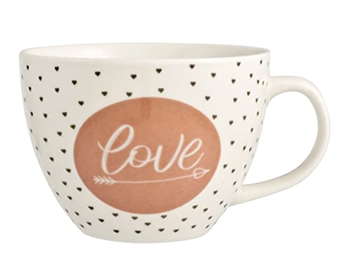 H&H Set 6 Tazze Jumbo Enjoy – New Bone China, 485 cc – Senza Piattino, Lavabili in Lavastoviglie & Adatte al Microonde