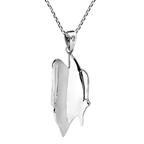 AeraVida Flying Monarch Butterfly Reconstructed Red Coral .925 Sterling Silver Pendant Necklace - Image 4