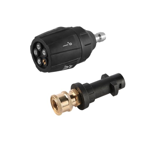 Ieron Raccordo a sgancio rapido da 1/4'' e ugello di spruzzo per idropulitrice 5 in 1 Adattatore per idropulitrice ad Angoli, Accessori per idropulitrice ad Alta Pressione in Ottone per K2-K7