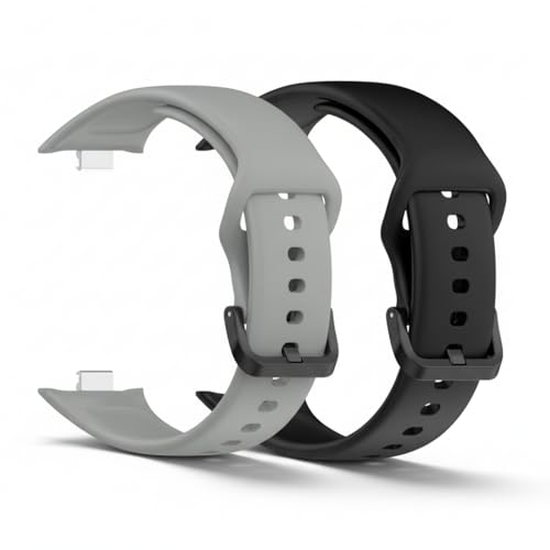 Image of Kapture Straps Compatible with Redmi Watch Move, Redmi Watch Move Strap TPU Watch Straps - Quick Release Watch Bands Soft Waterproof for Men Women (Grey-Black)