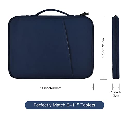 CASEDAO 9-11 Inch Tablet Sleeve Bag for Samsung Galaxy Tab S8 Ultra 11"/A8/S7/A7/S6 Lite 10.4"/S5e/S4/S3/S2/S,iPad Pouches Case for iPad Air 5 4 gen 10.9"/Air 2 9.7"/Pro 11 Inch/iPad 9 8 7 10.2"-Blue
