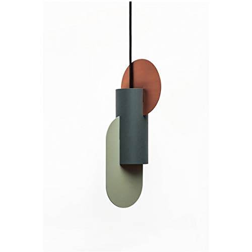 Lustre cylindrique vert design moderne en LED pour sublimer votre decoration de chambre chic