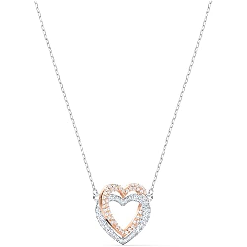 Swarovski Infinity Heart Jewelry Collection, Necklaces and Bracelets, Rose Gold & Rhodium Tone Finish, Clear Crystals