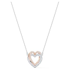 Swarovski Women’s Infinity Heart Jewelry Collection, Rose Gold Tone & Rhodium Finish, Clear Crystals