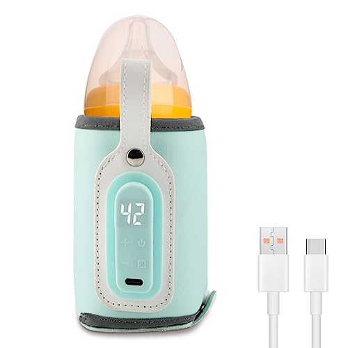Scaldabiberon portatile, scaldabiberon USB con display LCD, temperatura regolabile, borsa scaldabiberon scaldavivande, scaldabiberon scaldabiberon termostato scaldabiberon per tutte le bottiglie