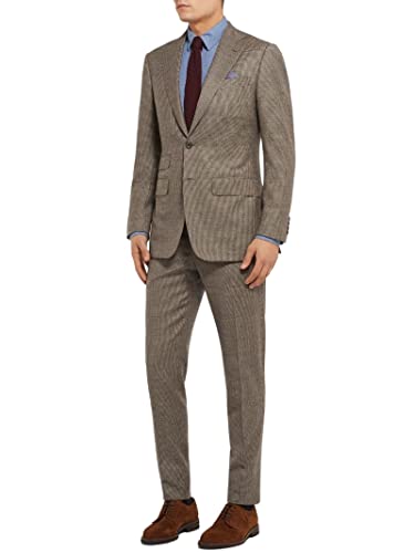 Costume pied-de-poule pour homme avec veste classique et pantalon à deux boutons