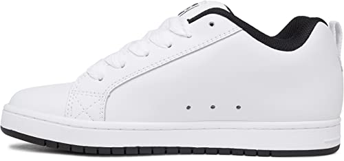 DC mens Court Graffik Casual Skate Shoe, White/Black/Black, 9.5 US