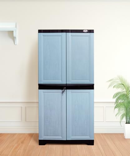 Image of Prima Viva-2 Plastic Storage Cabinet (Medium H 4 Ft x W 2 Ft x D 1.6 Ft) | 4 Compartments Multipurpose Organizer for Home & Office | Strong, Stylish & Spacious Cupboard for Clothes & Essentials