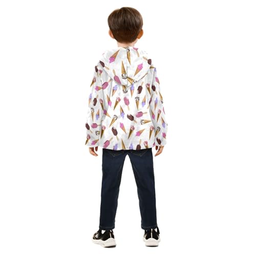 Popsicle Chocolate in Waffle Cups Girls Fleece Jacket Girls Fall Jacket Girls Zip Up Hoodie Girls Sherpa Jacket 2-10T4