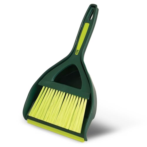 Image of Pine-Sol Mini Dustpan and Brush Set | Nesting Snap-On Design | Portable, Compact Dust Pan and Hand Broom for Cleaning, Green