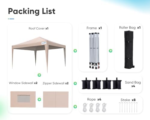 Quictent Pop Up Canopy Tent - Waterproof Instant Gazebo with Detachable Sidewalls, UV Protection, Roller Bag, Sandbags & Stakes - Perfect for Outdoor Events, Parties, Camping