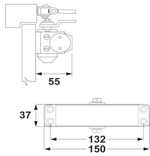 Cierrapuertas automático AXA 7505 de aluminio gris para puertas interiores de hasta 40 kg 3
