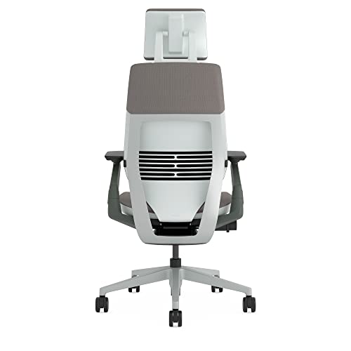 Image of Steelcase Gesture Ergonomic Height Adjustable Office Chair with Adjustable Lumbar Support and Armrests, Comfortable Upholstery in Mocca Fabric + Adjustable Headrest
