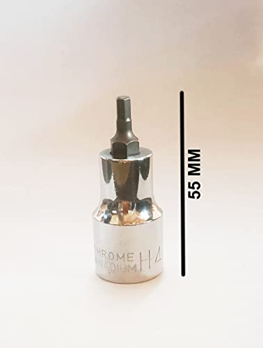 Image of 1 /2 inch Drive Allen Hex Bit Socket, Heavy Duty, Chrome Vanadium Steel, Anti-Slip & Anti-Corrosion, 4 MM, HEX ALLEN BIT SOCKET