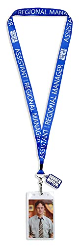 Surreal The Office Dunder Mifflin Dwight Shrute Assistant To The Regional Manager Lanyard Clear Id Badge Holder, Blue, One Size #TOP2