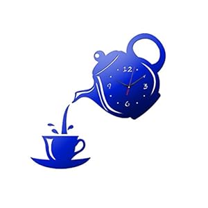 Wandklok DIY Creatieve 3D Wandklok Acryl Koffie Cup Theepot Decoratieve Keuken Wandklokken Woonkamer Eetkamer Home Decor…