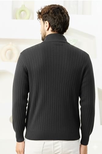 Image of Pivl Men's Winter Half Zip Solid Warm Sweater