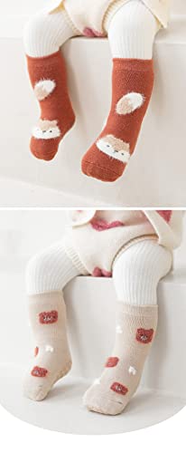 Baby Non-skid Grip Socks Toddler Socks Warm Thick Anti Skid Slipper Crew Socks for Girls Boys Newborn Infant3