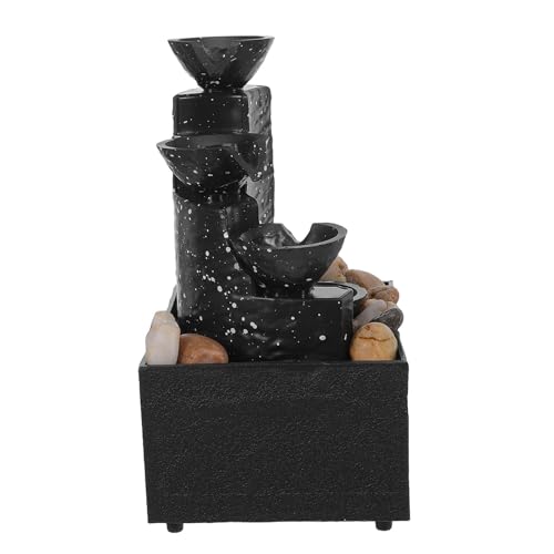 Fuente portátil de resina con diseño compacto y funcional negro de mesa 2