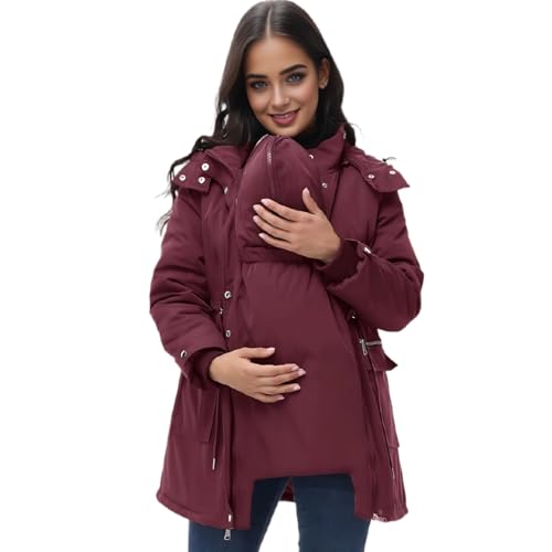 Baby Wrap Carrier - All In 1 Original Maternity And Baby Wearing Jacket Puffer Down Newborn To Toddler Sling,Easy To WearRed,S