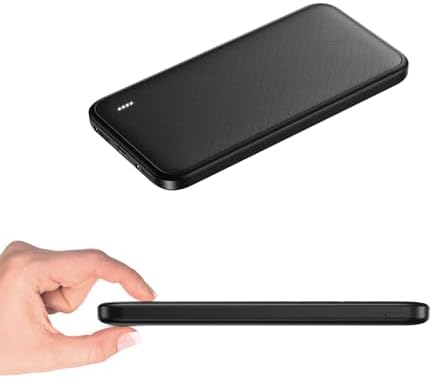 YUMGOOD Cargador portátil de 10000 mAh, banco de energía delgado y ligero, paquete de baterías de viaje Powerbank para iPhone 15 14 13 12 Pro Max, Samsung Galaxy S23 S22 S21, chaleco