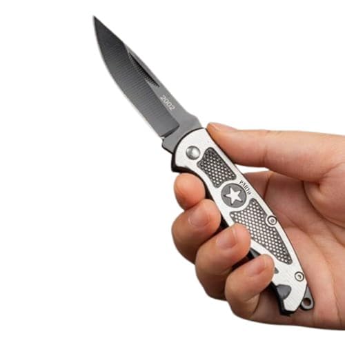 Image of PARYO Star Shield Multipurpose Knife | Compact Carbon Steel Utility Knife for Kitchen, Home & Office Use | Manual Cutting Tool for Vegetables, Fruits, Packaging & DIY Tasks (Silver, Pack of 1)