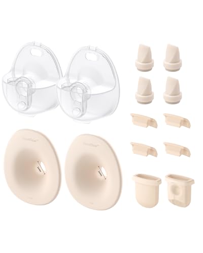 Image of eufy Original 24mm Flange, Milk Container[2-Pack], Diaphragm [2-Pack] & Duckbill Valves[4-Pack], Spout Cap [4-Pack], Replacement Accessories for Wearable Breast Pump S1/S1 Pro