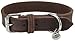 TRIXIE Rustic Halsband Leder Größe M: Halsumfang 37–44 cm/40 mm in Dunkelbraun - genähtes Lederhalsband für mittelgroße Hunde, in klassischem Design, schonendes Anleinen, 19006