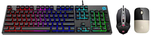 Image of HP K500F Backlit Membrane Wired Gaming Keyboard(7ZZ97AA) & Z3700 Wireless Optical Mouse & M270 Backlit USB Wired Gaming Mouse with 6 Buttons, 4-Speed Customizable 2400 DPI (7ZZ87AA)