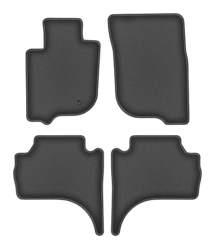 Tapis de sol haut de gamme Durban pour Mitsubishi L200 VI Pick-up, velours graphite dense 4 pièces