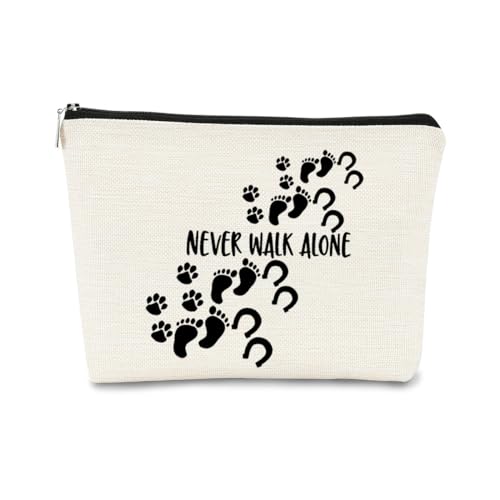 BARPERY Horse Gifts Horsehoes Paw Farm Girl Makeup Bag,Inspirational Gifts Never Walk Alone Cosmetic Bag,Birthday Christmas Make up Bag Gifts for Women Coworkers Friend Teen Girls Animal Lover