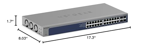 Image of NETGEAR 28-Port 10G /Multi-Gigabit Ethernet Smart Switch (XS724TM) - Managed, 24 x 10G /Multi-gig Ports, 4 x 10G SFP+, Optional Insight Management, Desktop /Rack Mount