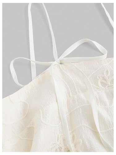 SOLY HUX Women's Spaghetti Strap Bow Tie Flowy Camisole Sleeveless Boho Crop Cami Tops Vacation Outfits3