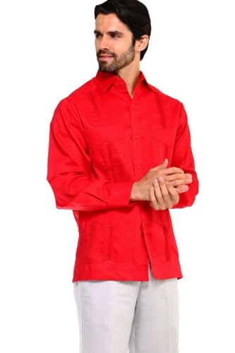 Mojito Collection Men's Guayabera Shirt Premium 100% Linen Long Sleeve3