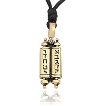 Jewish Torah ScrollBook Silver Pewter Gold Brass Charm Necklace Pendant Jewelry