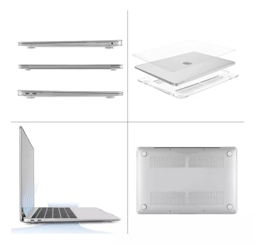 Capa para MacBook Air de 13 polegadas, Modelos A2337, A2179, A1932, Cor Preta (Preto fosco)