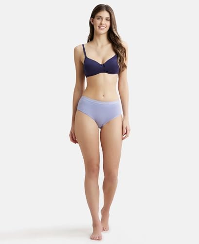 Image of Jockey FE23 Women Wirefree Padded Super Combed Cotton Elastane Stretch Medium Coverage T-Shirt Bra with Detachable Straps