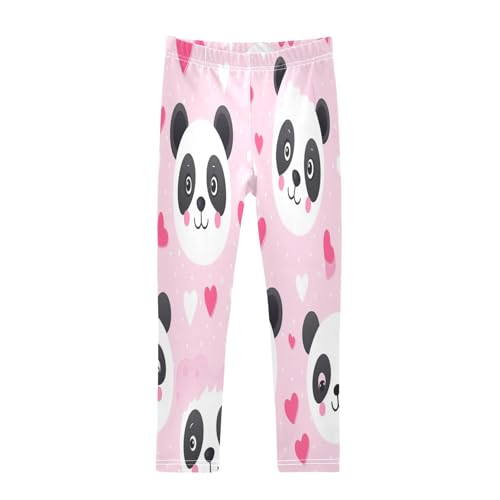 Toddler Girls Leggings Printed Yoga Pants Leggings Pink Love Heart Panda for Kids