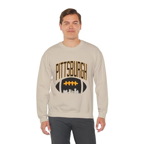 Pittsburgh Football Vintage Sweatshirt, Pitt Fan Gift, Pittsburgh Skyline, Steel City Crewneck, Game Day, Pitt Sports Hoodie4